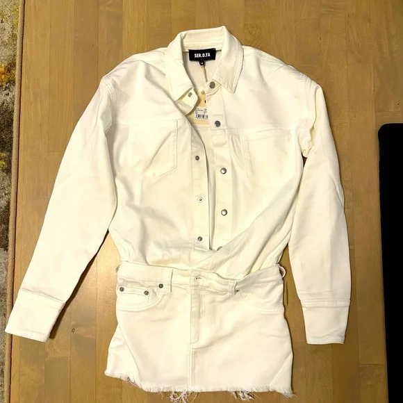 SER.O.YA | Dresses | White Seroya Denim Dress | Poshmark